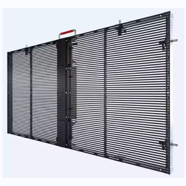 P3.91 P7.81 एलईडी जाल पारदर्शी पारदर्शी ग्लास एलईडी स्क्रिन इनडोर र आउटडोर थ्रीडी डिस्प्ले